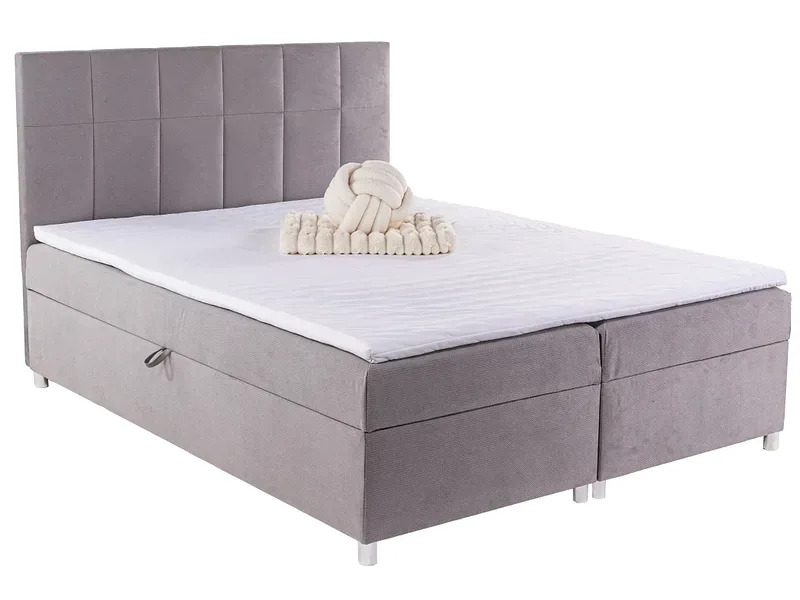 Boxspringbett BORA grau 140x200cm halbfest