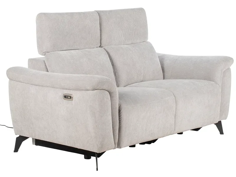 2er Sofa MAUREEN Stoff hellgrau