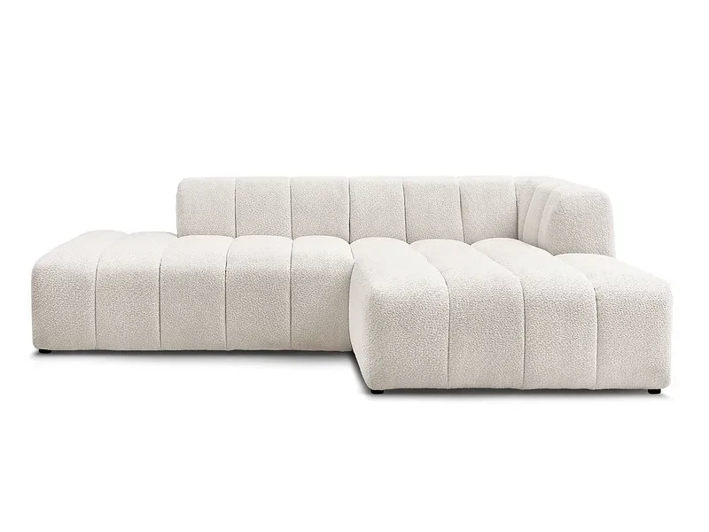 Ecksofa BOBOCHIC ANNECY Boucle-Stoff weiss