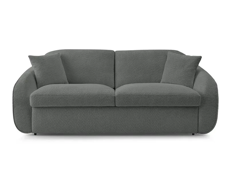 3er Sofa BOBOCHIC CEZANNE Boucle-Stoff dunkelgrau