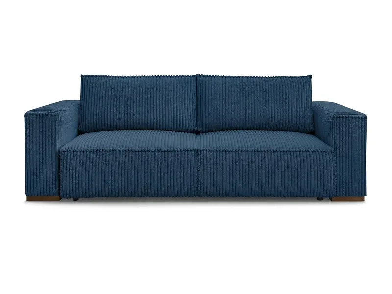 3er Sofa BOBOCHIC CHELSEA Cord-Stoff dunkelblau