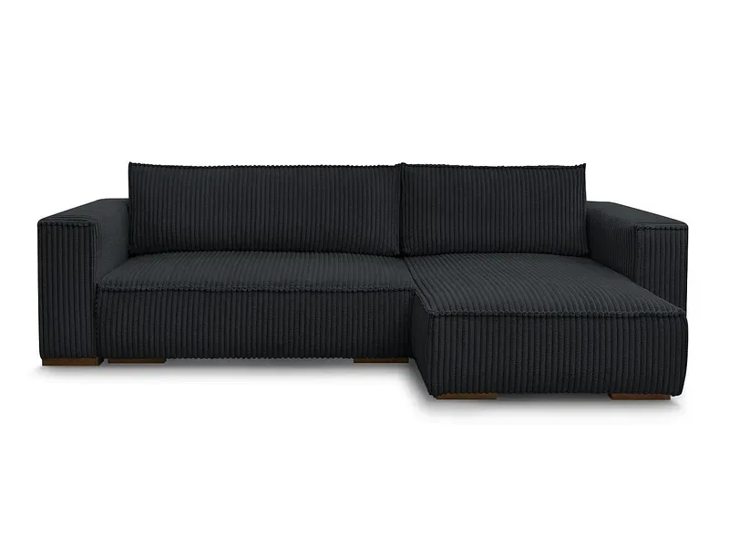 Ecksofa BOBOCHIC CHELSEA Cord-Stoff schwarz