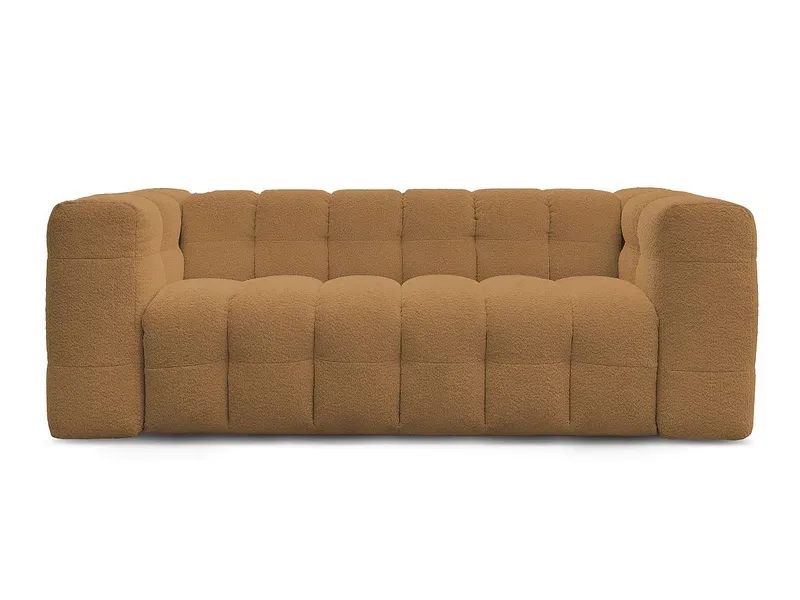 3er Sofa BOBOCHIC CLOUD Boucle-Stoff gelb