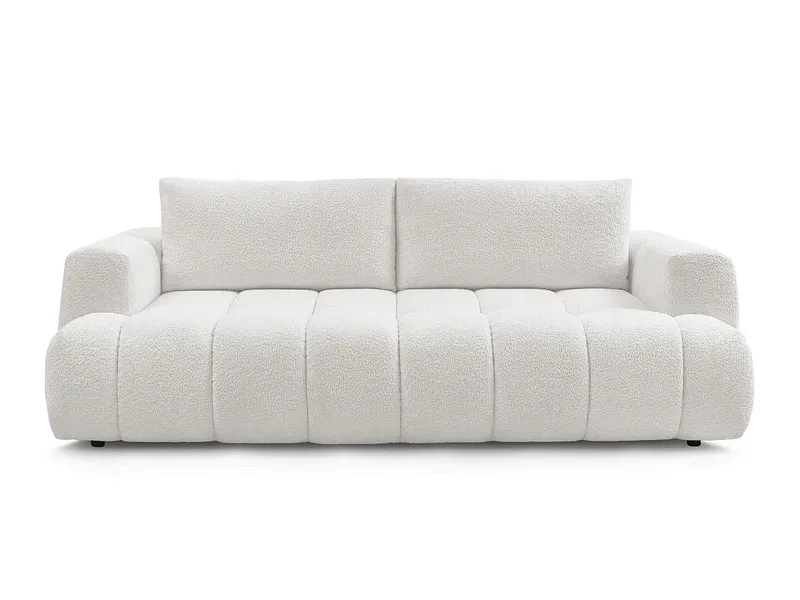 3er Sofa BOBOCHIC FUJI Boucle-Stoff weiss