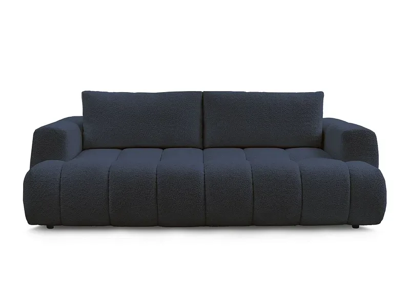 3er Sofa BOBOCHIC FUJI Boucle-Stoff dunkelblau