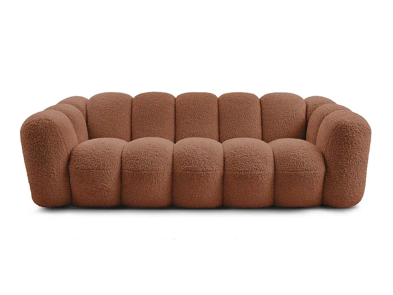 3er Sofa BOBOCHIC HIPPOLYTE Boucle-Stoff orange