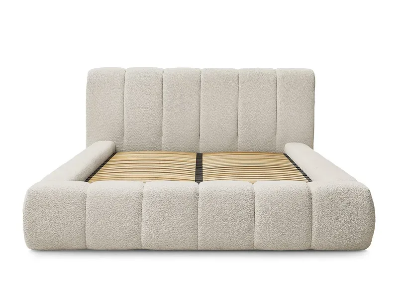 Kastenbett BOBOCHIC DENALI 180x200cm boucle-stoff beige