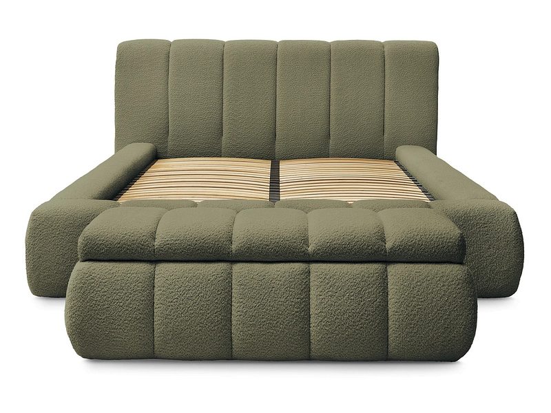 Kastenbett mit Bettkasten BOBOCHIC DENALI 160x200cm grün