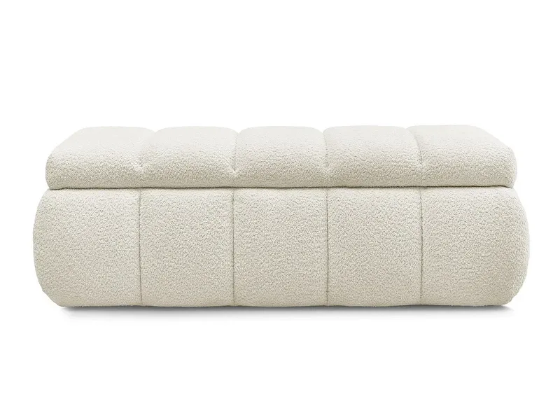 Bettkasten BOBOCHIC DENALI Boucle-Stoff weiss