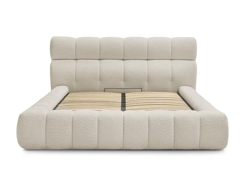 Kastenbett BOBOCHIC MONT-BLANC 160x200cm boucle-stoff beige