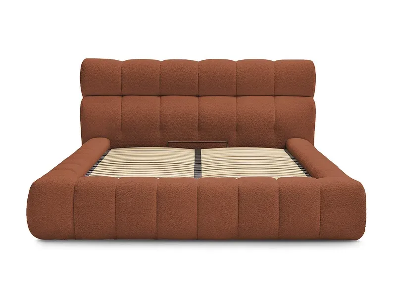 Kastenbett BOBOCHIC MONT-BLANC 160x200cm boucle-stoff orange