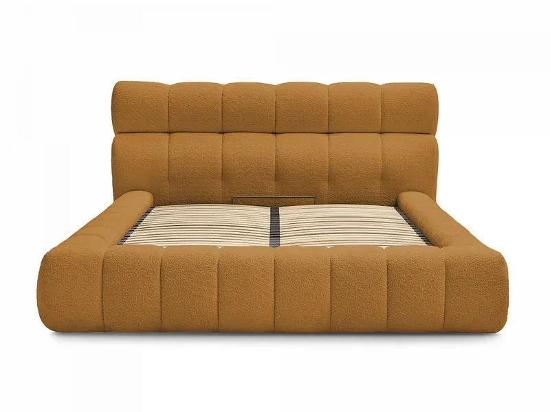 Kastenbett BOBOCHIC MONT-BLANC 160x200cm boucle-stoff gelb