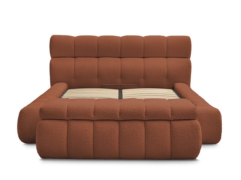 Kastenbett mit Bettkasten BOBOCHIC MONT-BLANC 160x200cm orange