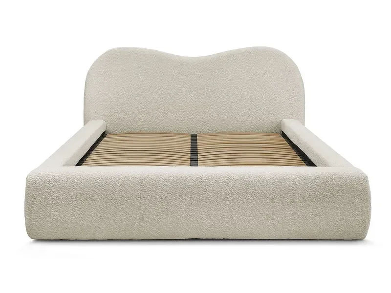 Kastenbett BOBOCHIC ORLANE 180x200cm boucle-stoff beige