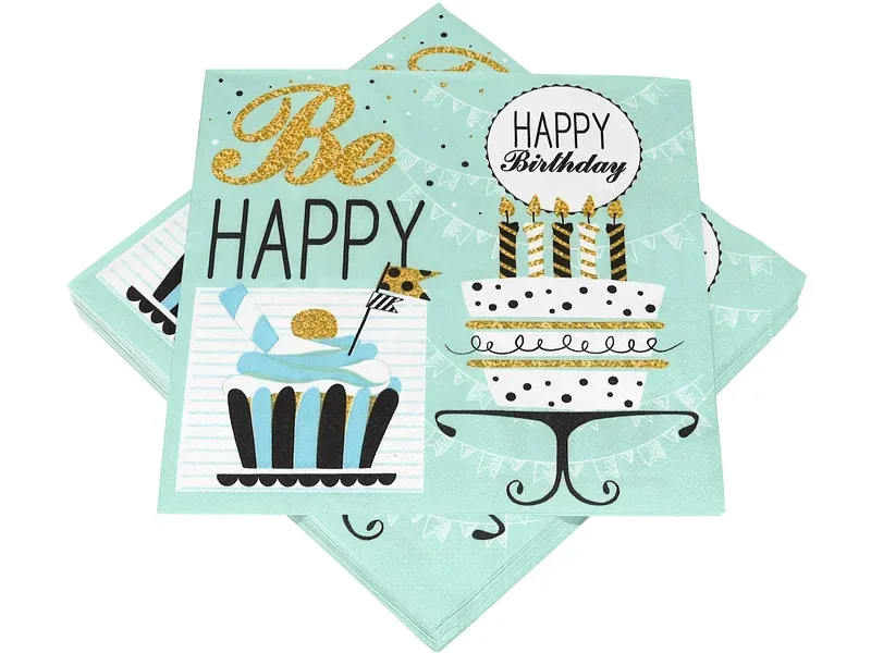 Set 20 Servietten SWAN Papier türkis