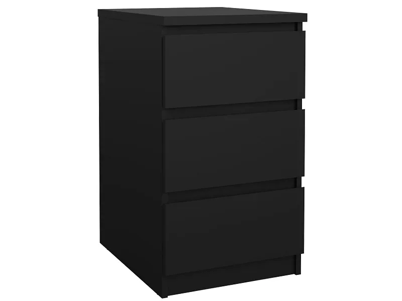Nachttisch NAIA 3 Schubladen 40.4x50x70.1cm schwarz matt