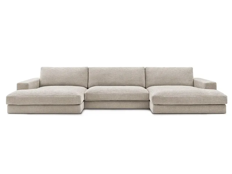 Wohnlandschaft BOBOCHIC LEONARD Stoff mit Textur beige