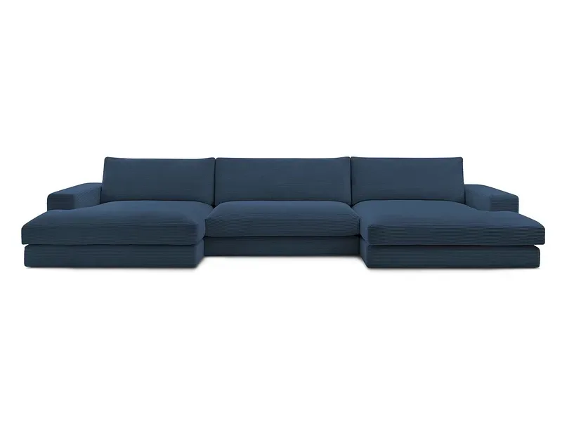 Wohnlandschaft BOBOCHIC LEONARD Cord-Stoff dunkelblau
