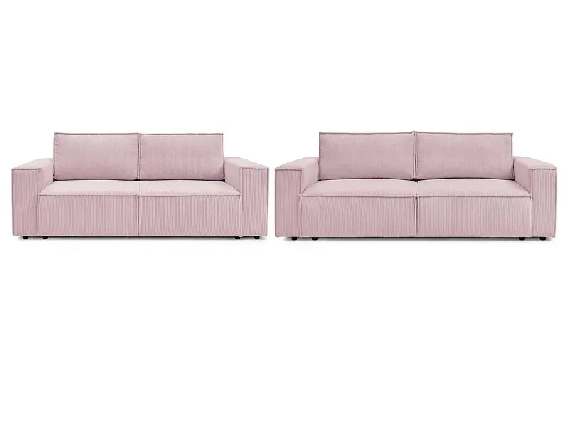 BOBOCHIC 2er + 3er Sofa NIHAD Cord-Stoff violett