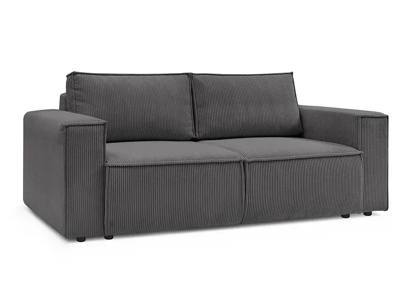 2er Sofa BOBOCHIC NIHAD Cord-Stoff dunkelgrau