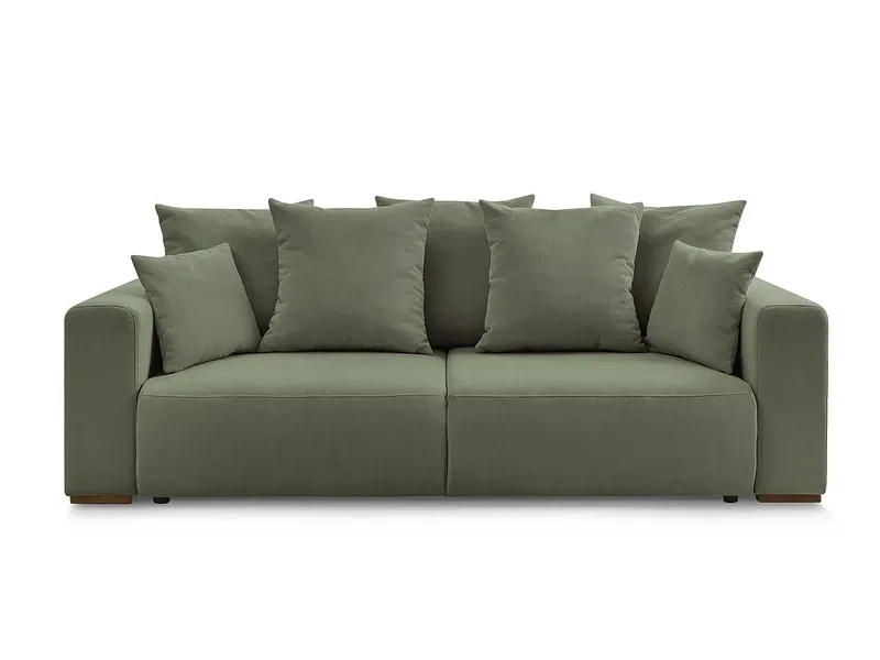 3er Sofa BOBOCHIC SIDONIE Cord-Stoff grün
