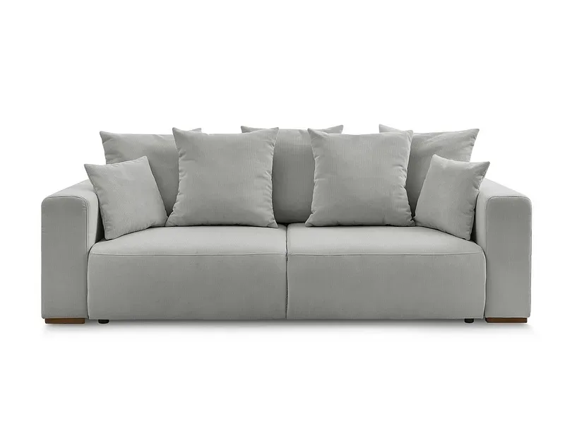 3er Sofa BOBOCHIC SIDONIE Cord-Stoff hellgrau