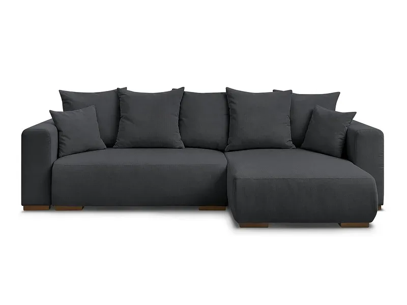 Ecksofa BOBOCHIC SIDONIE Cord-Stoff schwarz