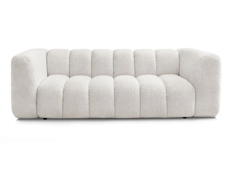 3er Sofa BOBOCHIC TALIA Boucle-Stoff weiss