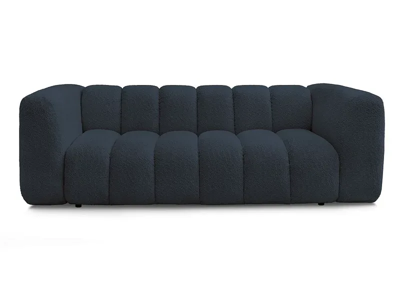 3er Sofa BOBOCHIC TALIA Boucle-Stoff dunkelblau
