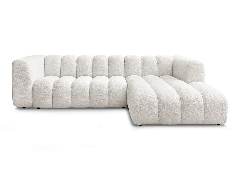 Ecksofa BOBOCHIC TALIA Boucle-Stoff weiss