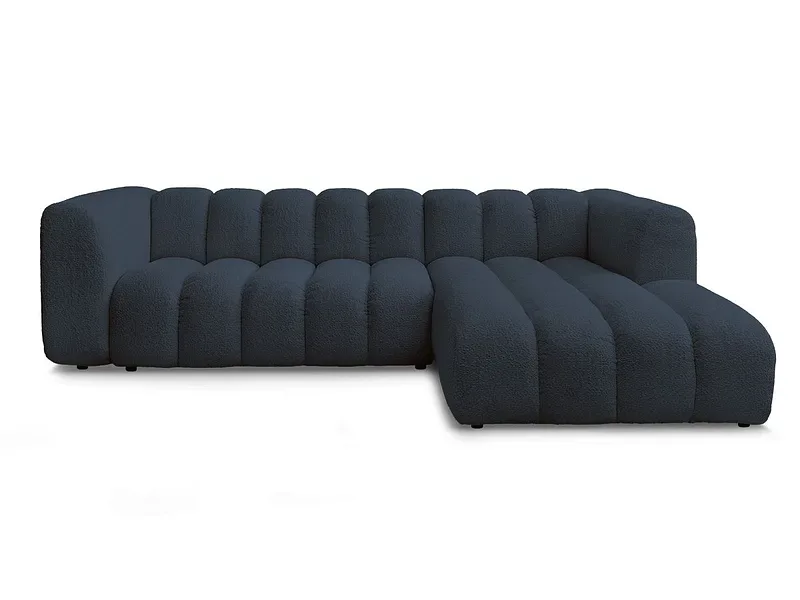 Ecksofa BOBOCHIC TALIA Boucle-Stoff dunkelblau