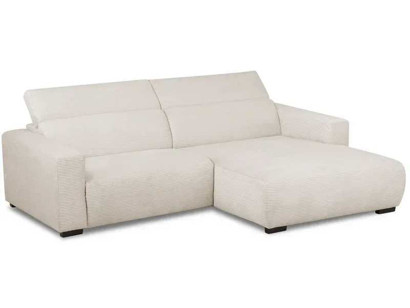Ecksofa RENO Cord-Stoff cream