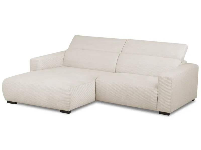 Ecksofa RENO Cord-Stoff cream