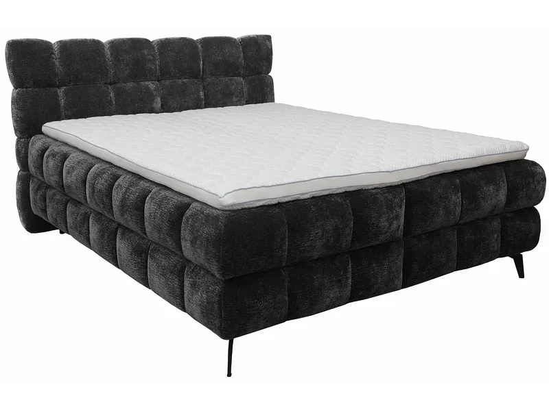 Boxspringbett BUBBLE grau anthrazit 140x200cm halbfest