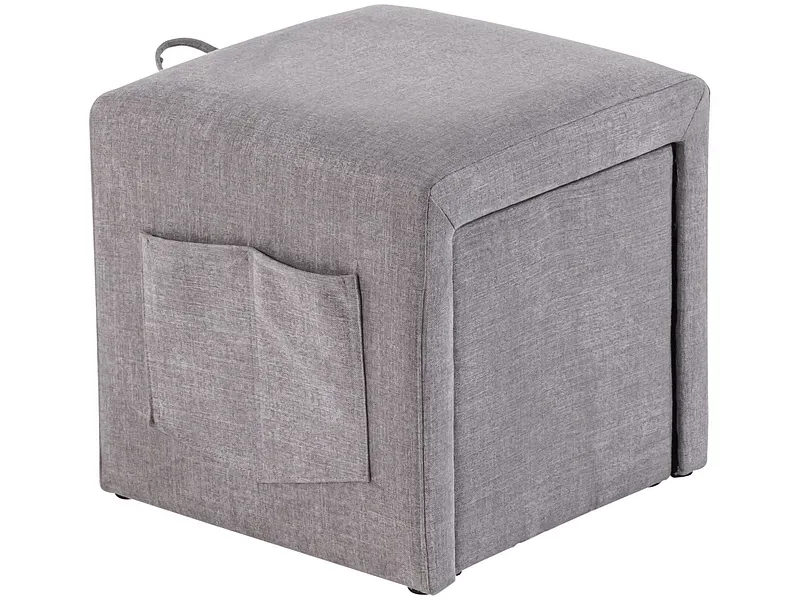 Hocker ABDEL 36x36x36cm stoff grau