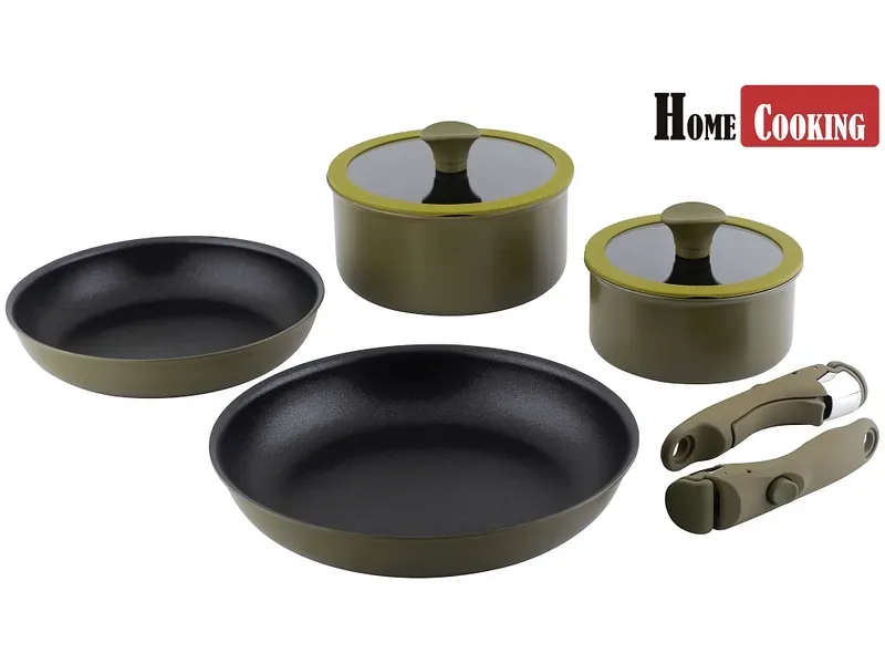 Kochset ALYSSA HOME COOKING 8 Stück aluminium Grün