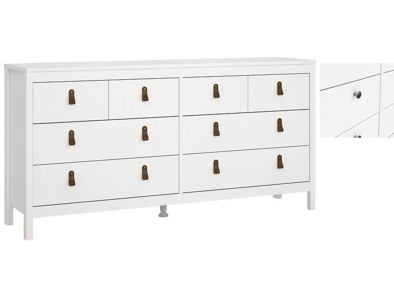Kommode MADRID 8 Schubladen 38.4x159.6x79.7cm weiss matt