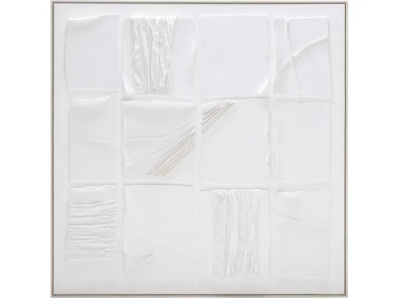 Strukturierte Leinwand PIA 1 Stück weiss 100x100x3.5cm