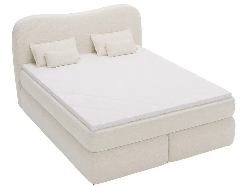 Boxspringbett CHLOE beige 160x200cm halbfest