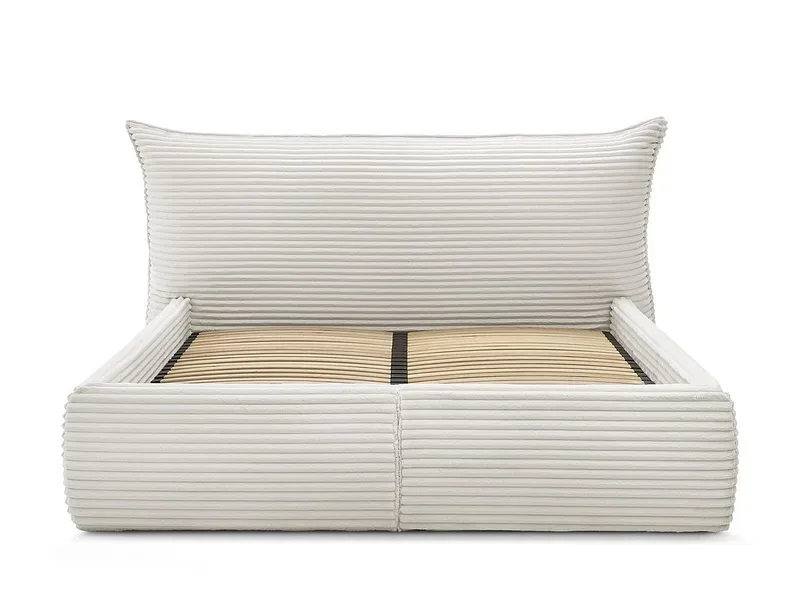 Kastenbett BOBOCHIC JADE 160x200cm cord-stoff beige