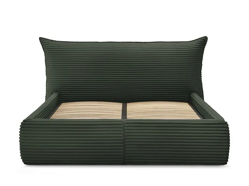 Kastenbett BOBOCHIC JADE 160x200cm cord-stoff grün