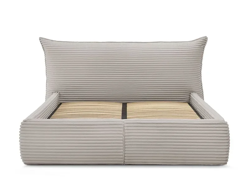 Kastenbett BOBOCHIC JADE 160x200cm cord-stoff taupe