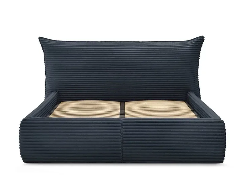 Kastenbett BOBOCHIC JADE 180x200cm cord-stoff dunkelblau