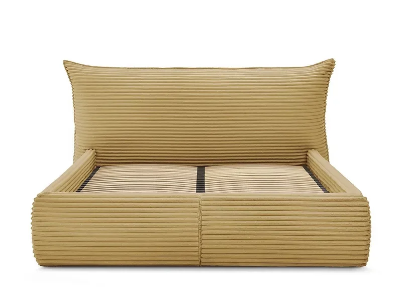 Kastenbett BOBOCHIC JADE 180x200cm cord-stoff gelb