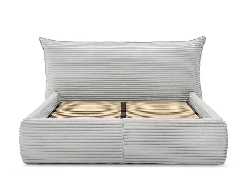 Kastenbett BOBOCHIC JADE 180x200cm cord-stoff hellgrau