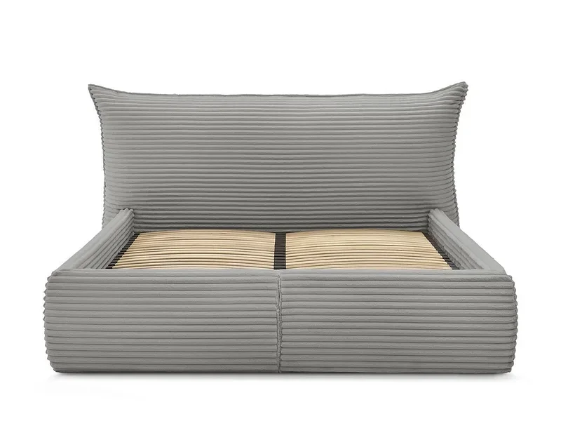 Kastenbett BOBOCHIC JADE 180x200cm cord-stoff dunkelgrau