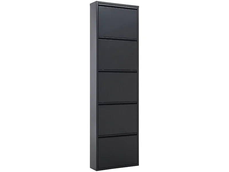 Schuhmöbel ALU 10 Paar Schuhe 5 Klappen schwarz