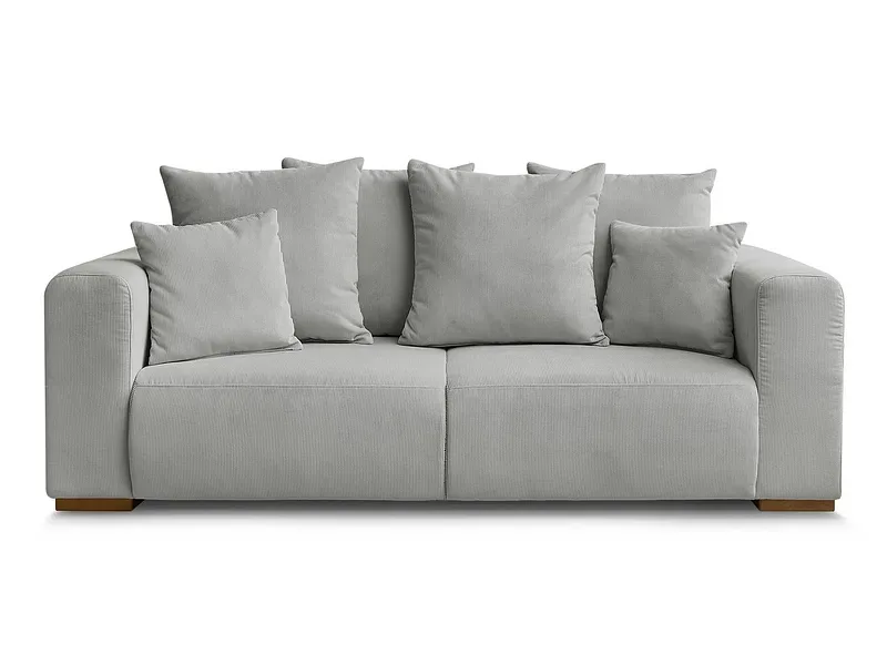 2er Sofa BOBOCHIC SIDONIE Cord-Stoff hellgrau