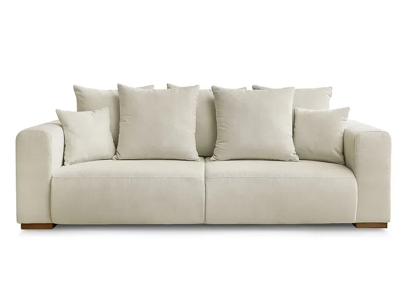 3er Sofa BOBOCHIC SIDONIE Cord-Stoff beige