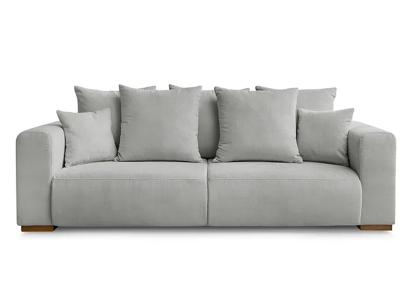 3er Sofa BOBOCHIC SIDONIE Cord-Stoff hellgrau